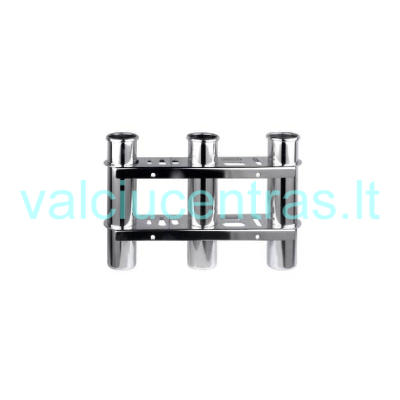 Nerūdijančio plieno 3 meškerių laikiklis 